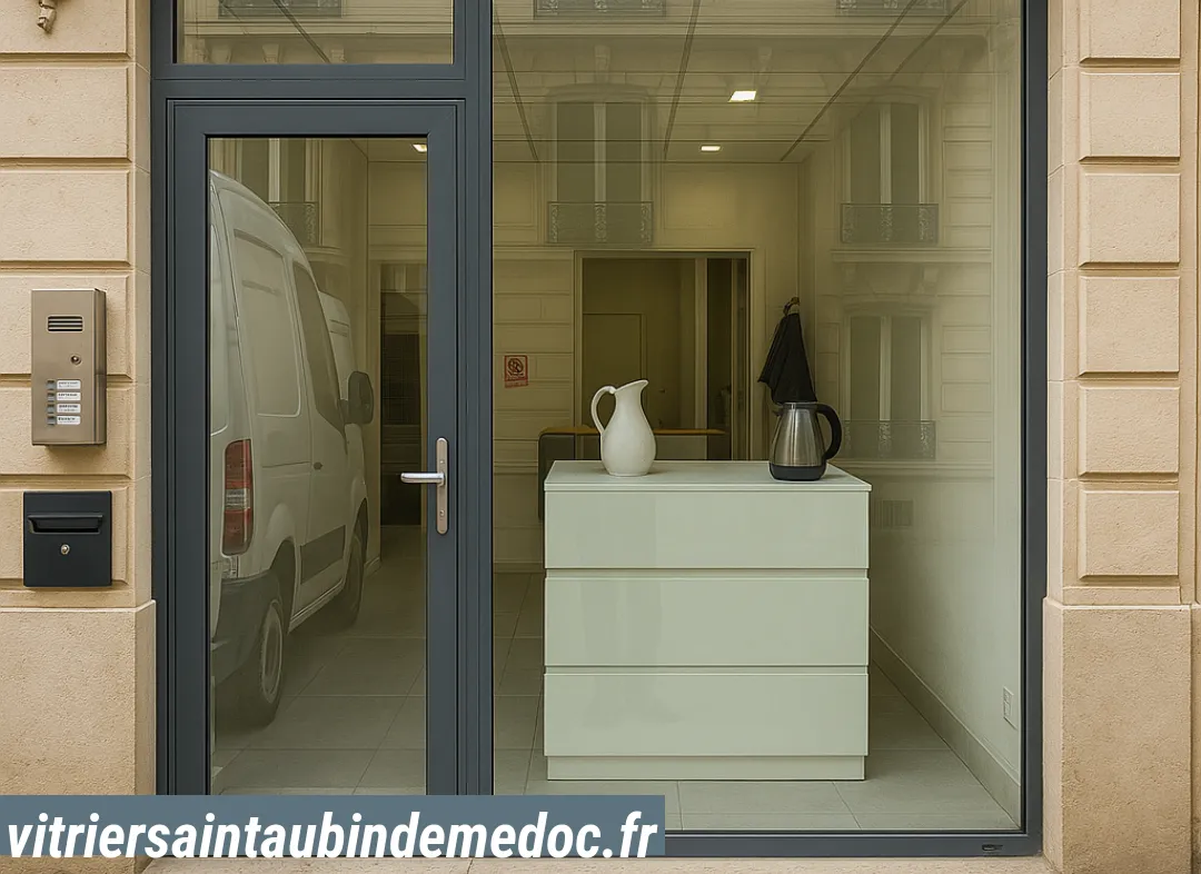 Façade vitrine de magasin en aluminium sur mesure à Saint-Aubin-de-Médoc